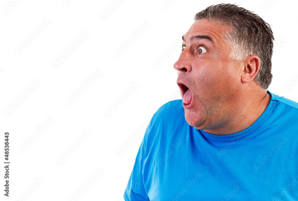 Man with astonished expression Man with astonished expression
