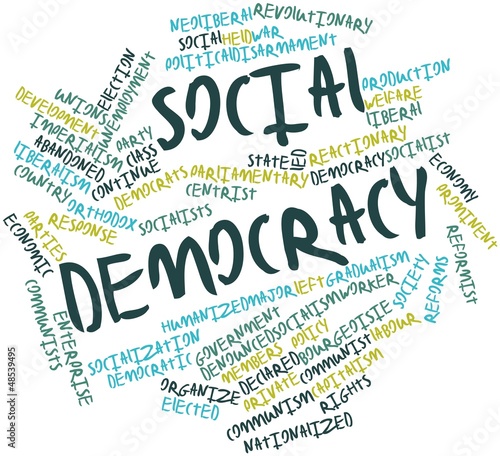 Fotografie Word cloud for Social democracy