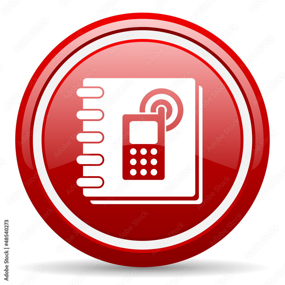 phonebook red glossy icon on white background phonebook red glossy icon on white background