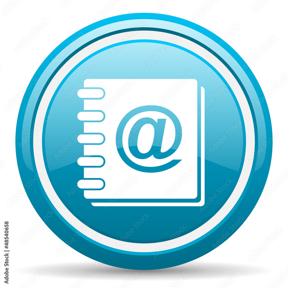 address book blue glossy icon on white background address book blue glossy icon on white background