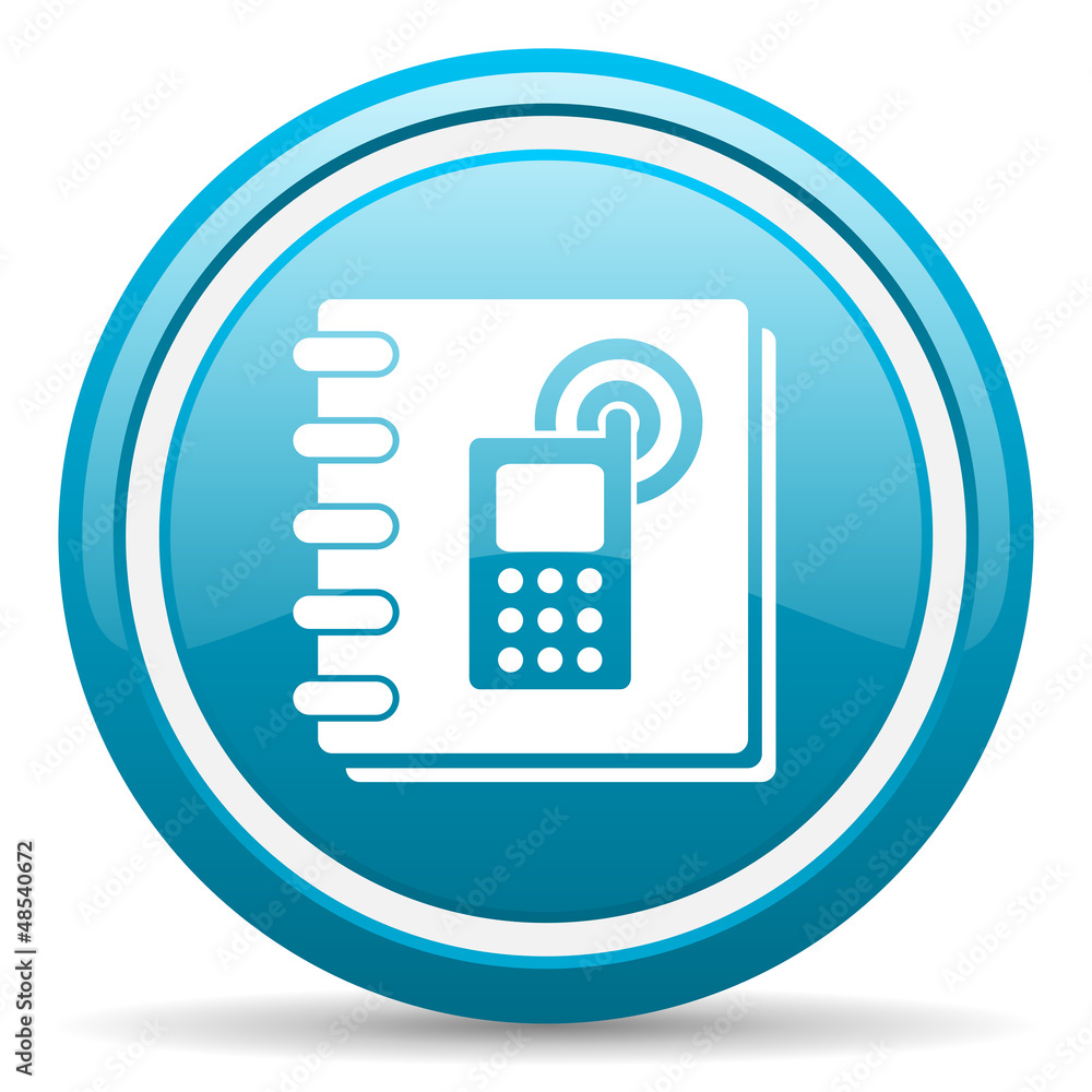 phonebook blue glossy icon on white background phonebook blue glossy icon on white background