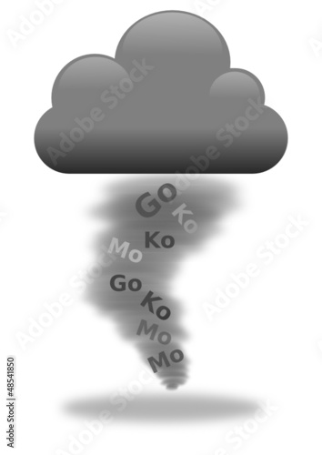 Nuage emportant des données sur son passage