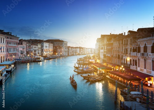 Grand Canal in sunset time  Venice  Italy