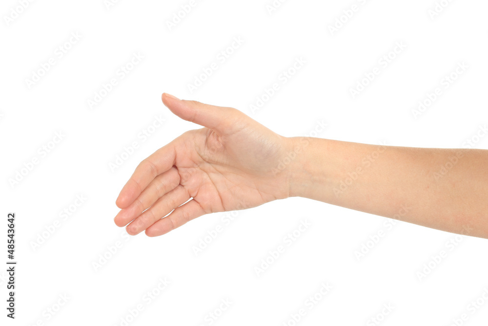 Woman hand ready for handshake Woman hand ready for handshake