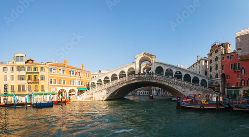 Rialto Bridge (Ponte Di Rialto) in Venice, Italy on a sunny day