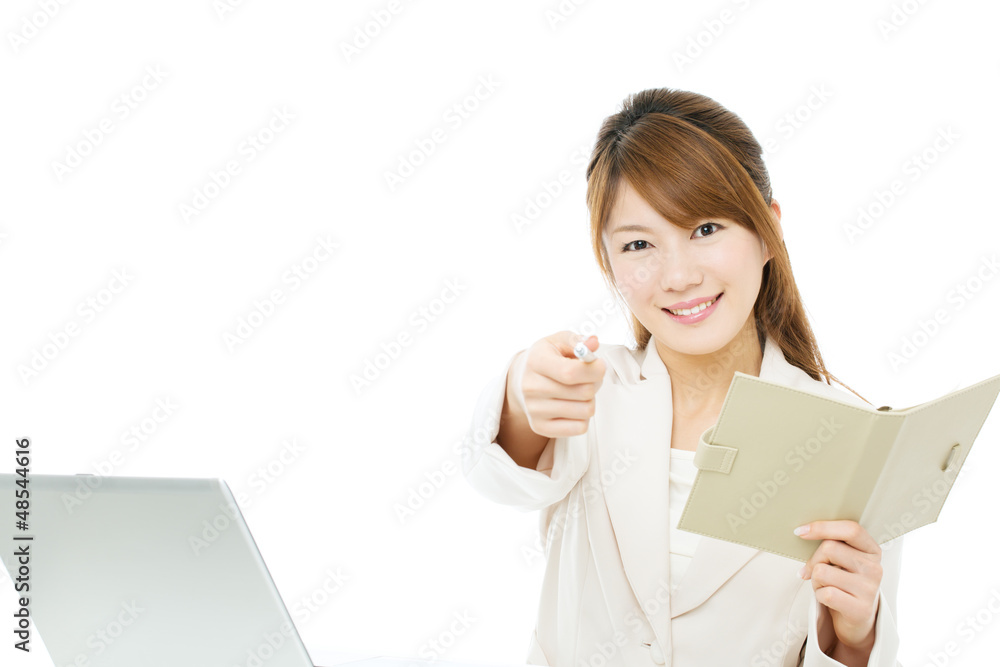 Beautiful asian businesswoman isolated on white background Beautiful asian businesswoman isolated on white background