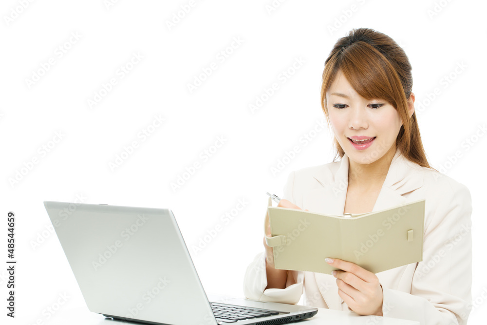 Beautiful asian businesswoman isolated on white background Beautiful asian businesswoman isolated on white background