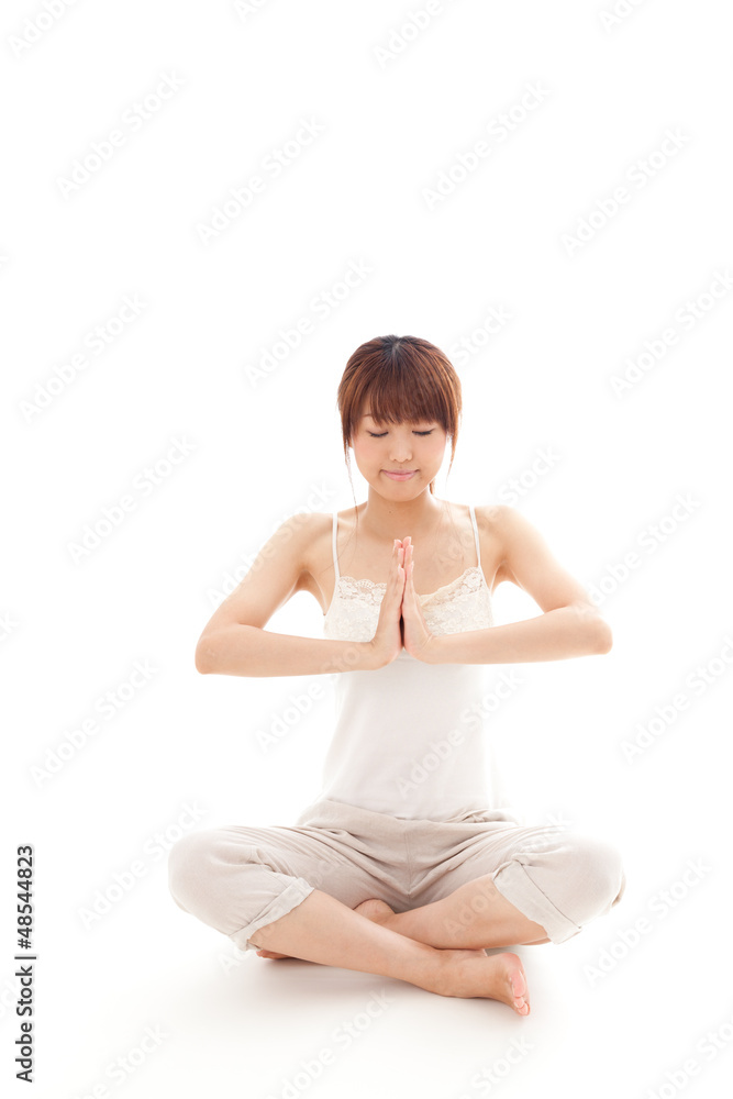 attractive asian woman on white background attractive asian woman on white background