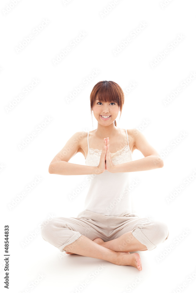 attractive asian woman on white background attractive asian woman on white background