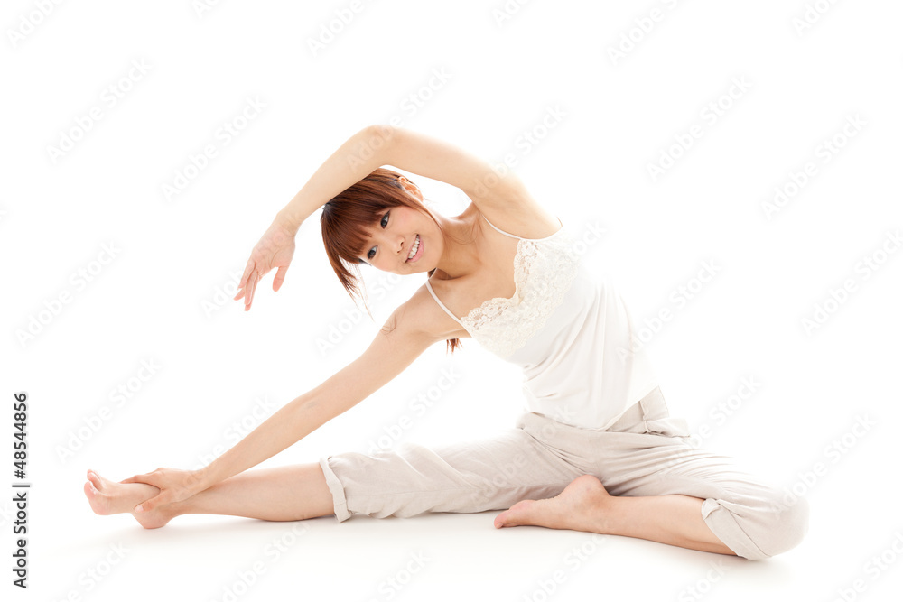 attractive asian woman on white background attractive asian woman on white background