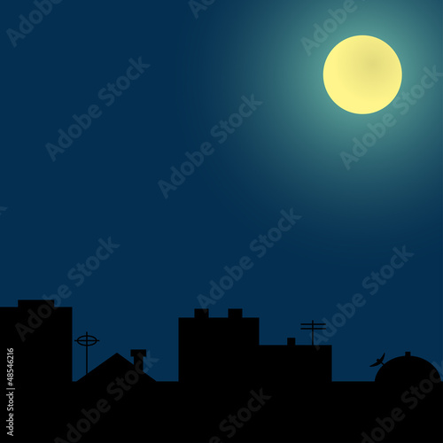 Background with silhouettes of roofs