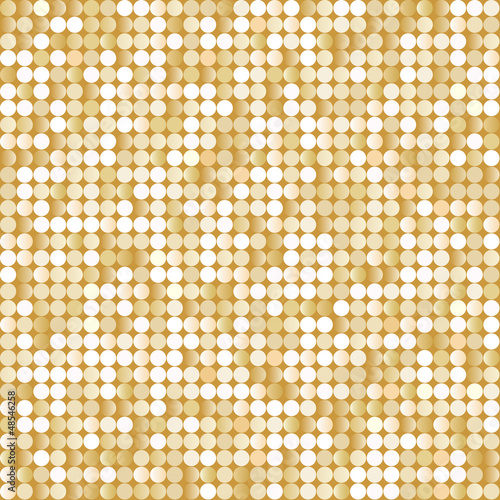 Seamless background with shiny golden paillettes