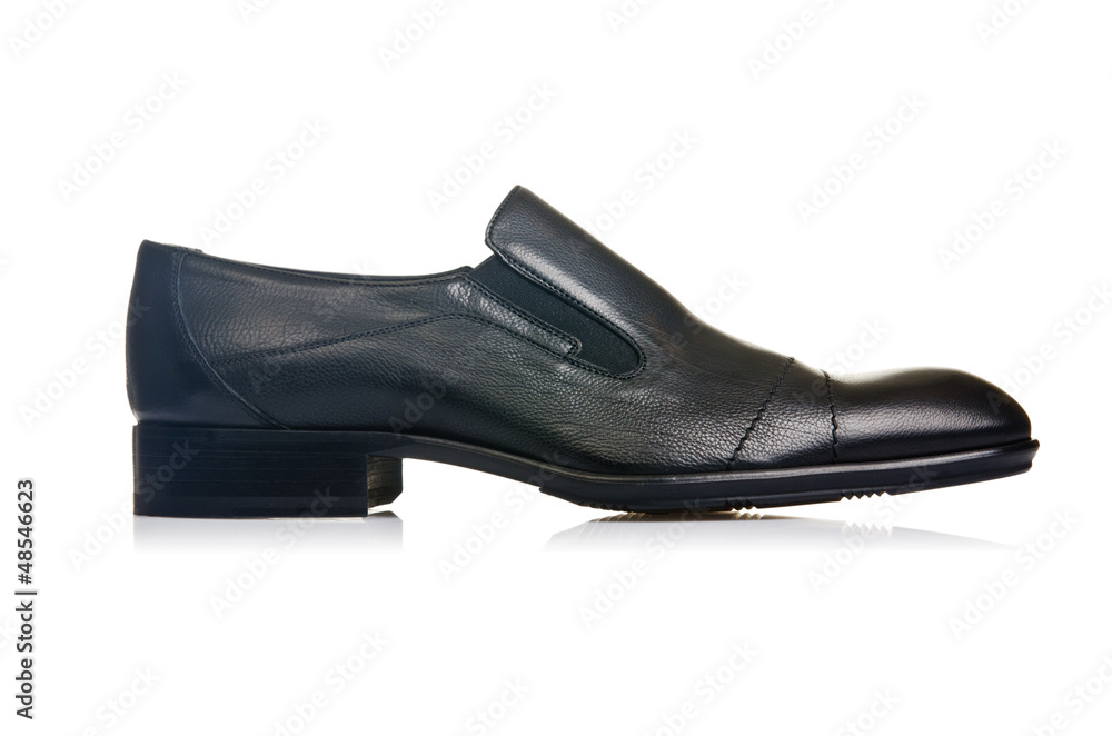 Fashion concept with male shoes on white Fashion concept with male shoes on white