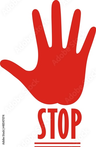 рука с надписью "stop" на манжете