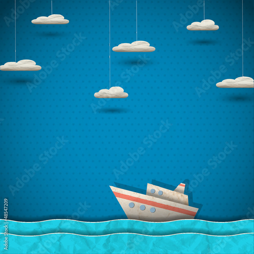 Cruise liner and clouds