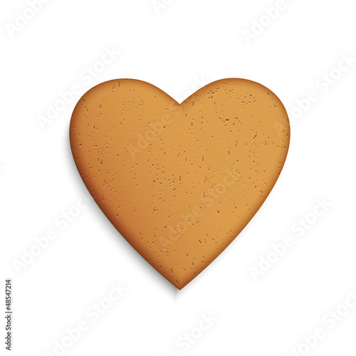 Gingerbread cookie in the shape of a heart