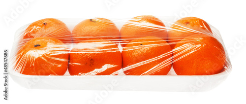 tangerines in vacuum packing