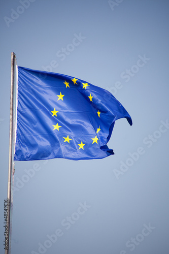 European Union flag in the wind