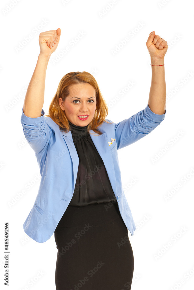 Cheering business woman Cheering business woman