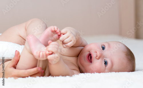 cute baby boy indoors