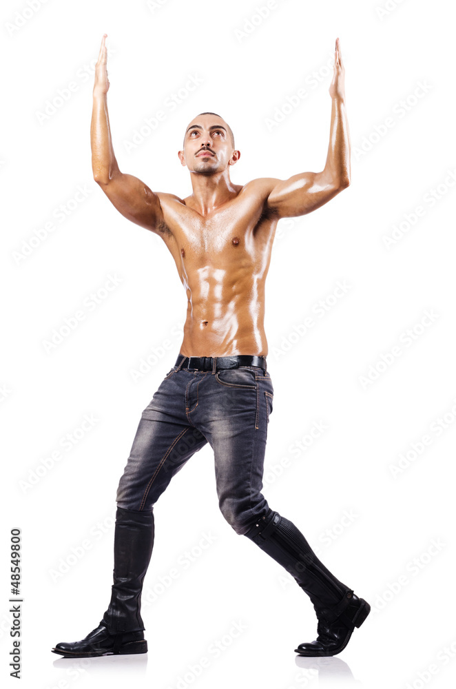 Nude man isolated on the white background Nude man isolated on the white background