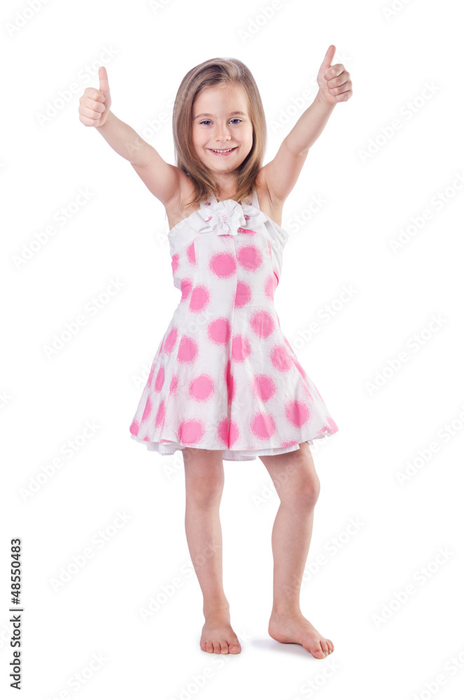 Cute little girl isolated on the white Cute little girl isolated on the white