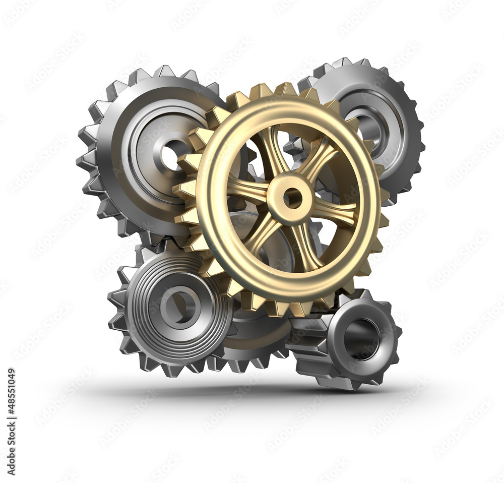 Business mechanism. Cogs and gears. Isolated Business mechanism. Cogs and gears. Isolated