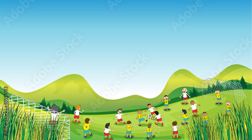 Children playing football
