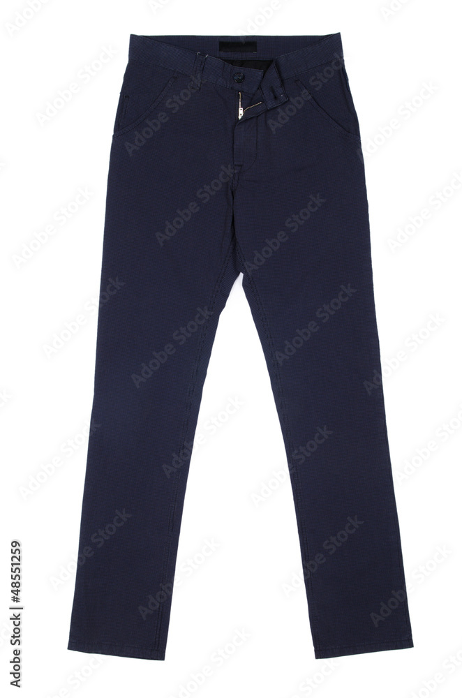 Fashion concept with trousers on white Fashion concept with trousers on white