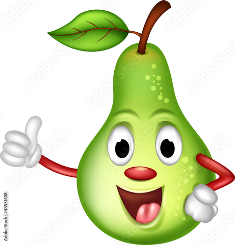 funny pear cartoon thumbs up
