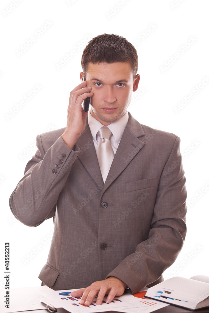 manager talking on phone manager talking on phone