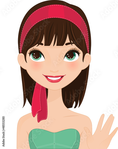 Girl portrait red headband
