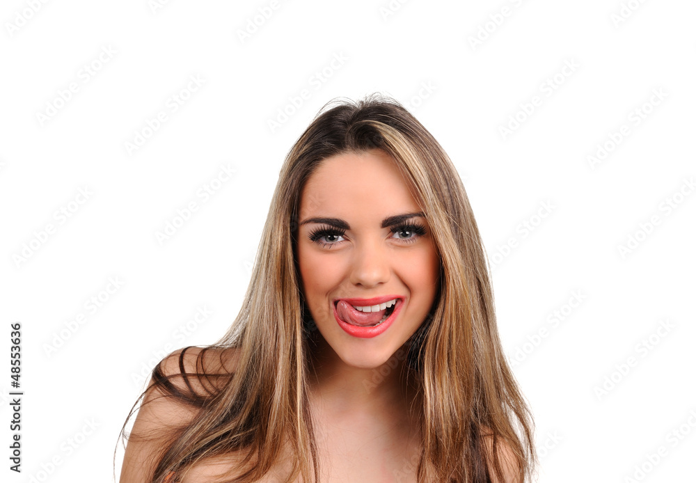 Seductive girl with tongue Seductive girl with tongue