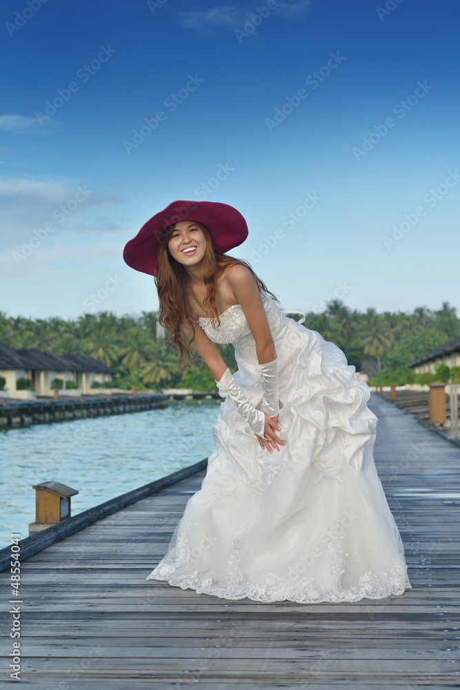 asian bride on beach asian bride on beach