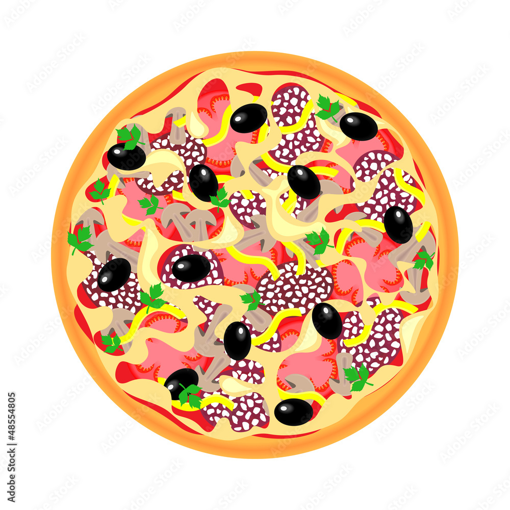 Vector illustration, pizza fast food on white background Vector illustration, pizza fast food on white background