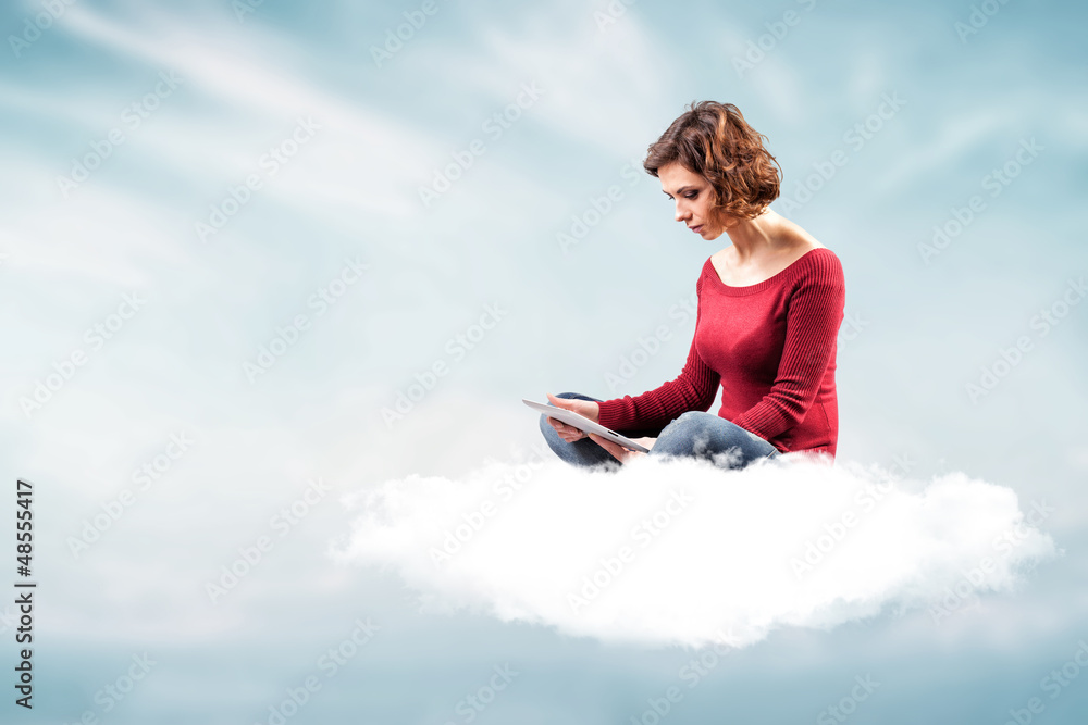 Girl with a computer Girl with a computer