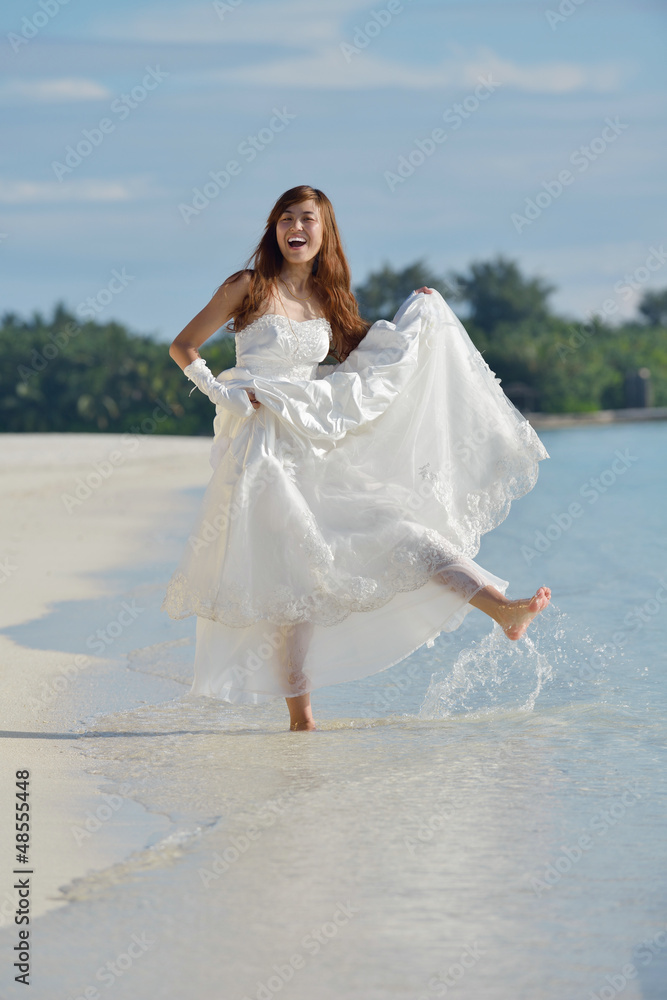 asian bride on beach asian bride on beach