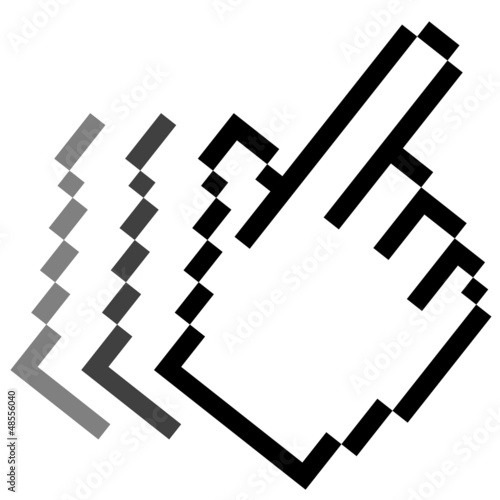 Pixelgrafik Hand - Zeigefinger in Bewegung