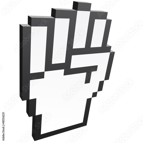 3D Pixelgrafik Hand - Faust