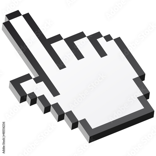 3D Pixelgrafik Hand - Zeigefinger