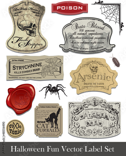 Fun Halloween Spoof Labels Set 2