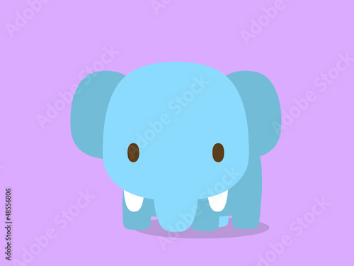 ゾウのイラスト　パープル