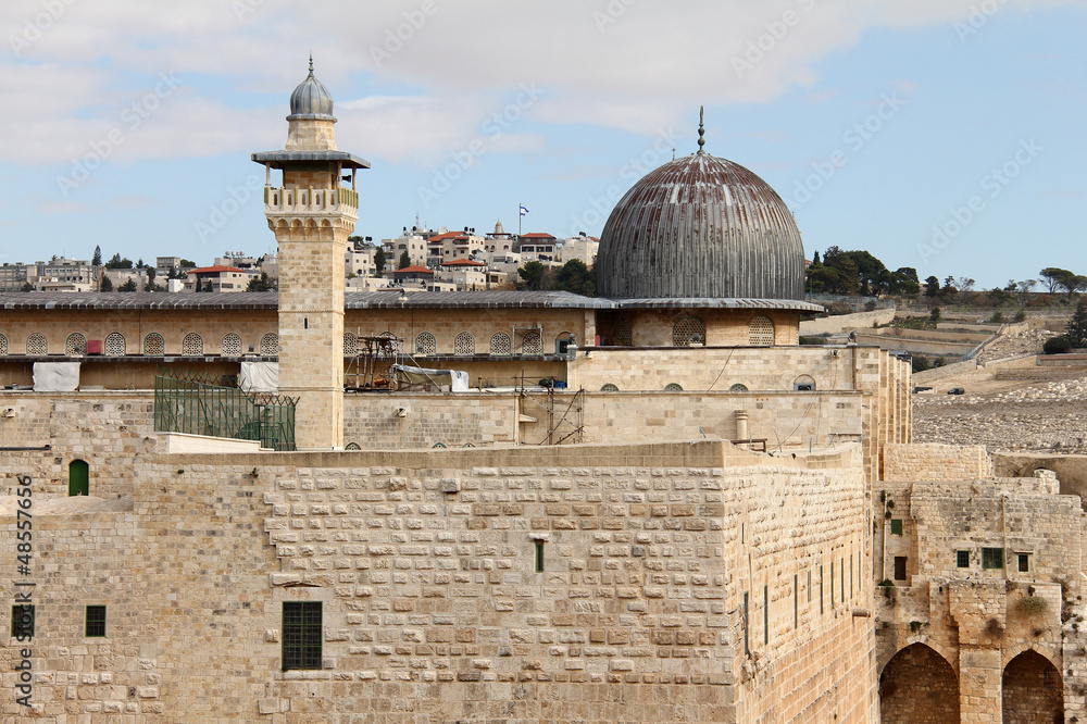 Al Aqsa mosque and   minaret.  Jerusalem