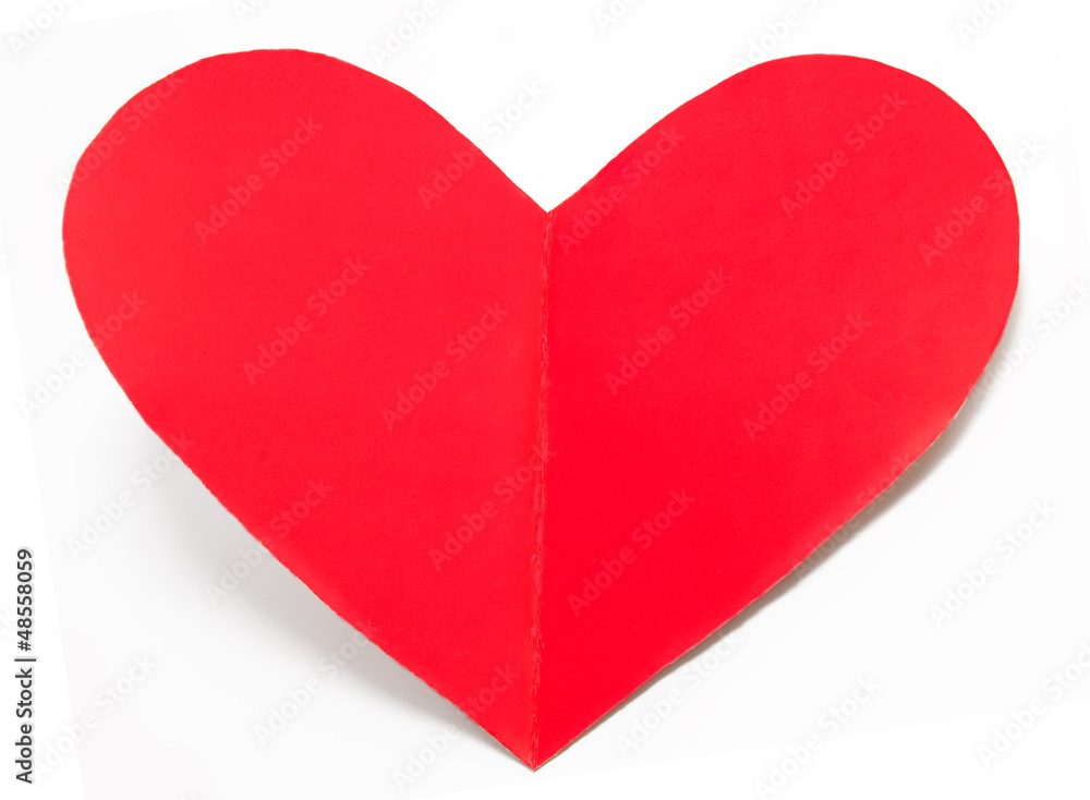 Fototapeta premium Holiday card heart from paper valentines day isolated