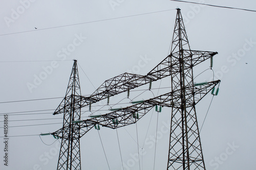 pylon and transmission power lines
