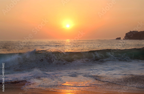 Golden sunset on the beach