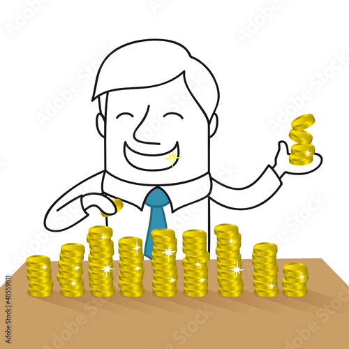 Geschäftsmann, Reichtum, Geld zählen, Münzen
