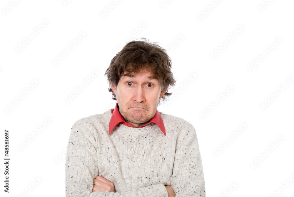 Obraz premium crazy young businessman facial expression