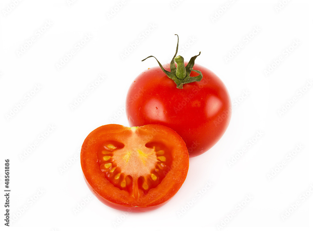 Tomato vegetable cuts on white background Tomato vegetable cuts on white background
