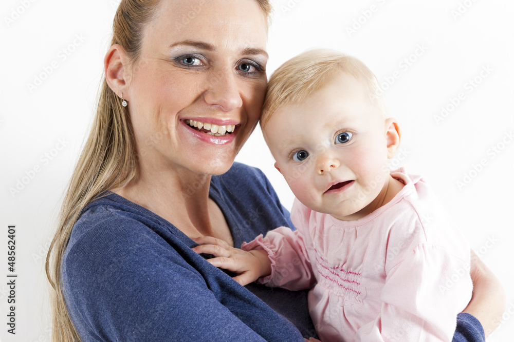 portrait of mother with her baby girl portrait of mother with her baby girl